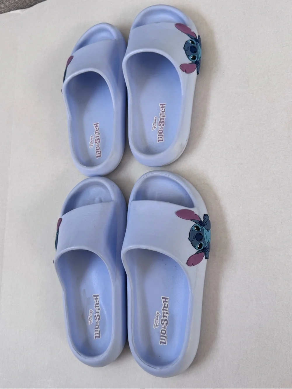 Disney Lilo & Stitch Kids' Light Blue Slide Sandals 2 Pairs